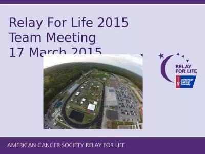 Relay  F or Life 2015 Team Meeting