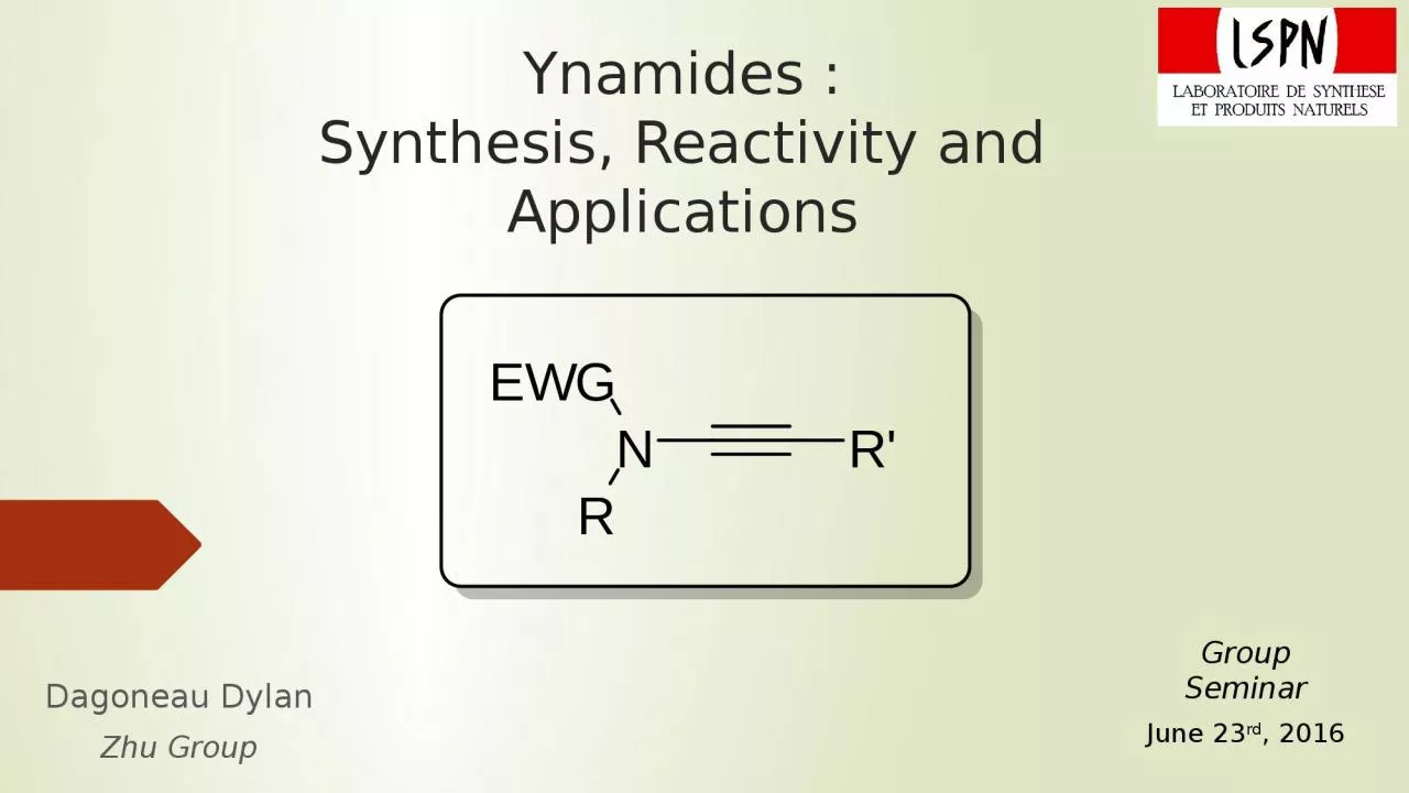 PPT-Ynamides : Synthesis ,