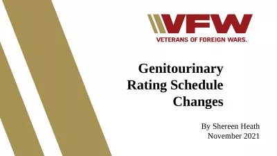 Genitourinary Rating Schedule Changes