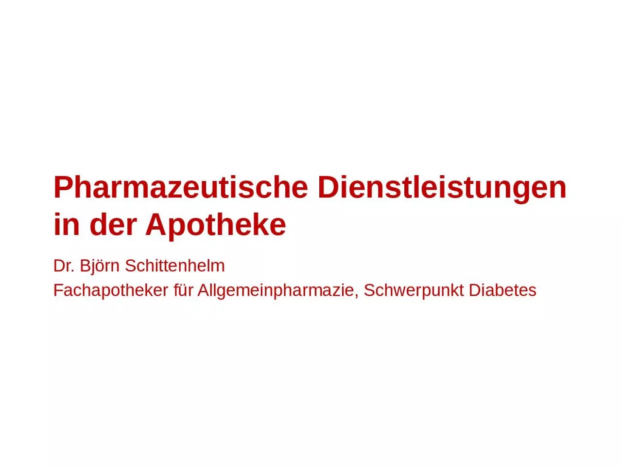 PPT-Pharmazeutische Dienstleistungen in der Apotheke