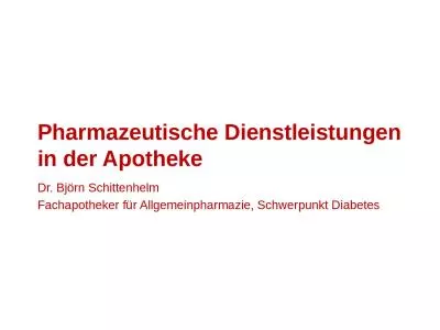 Pharmazeutische Dienstleistungen in der Apotheke