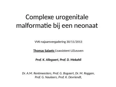 Complexe urogenitale malformatie bij een neonaat