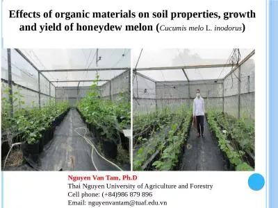 1 Effects of organic materials on soil properties, growth and yield of honeydew melon