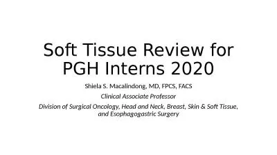 Soft Tissue Review for PGH Interns 2020
