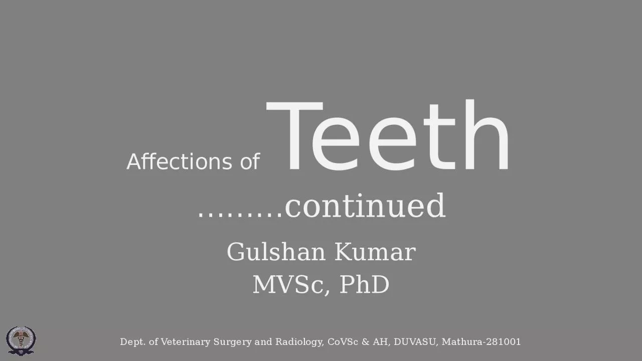 PPT-Affections of Teeth ………