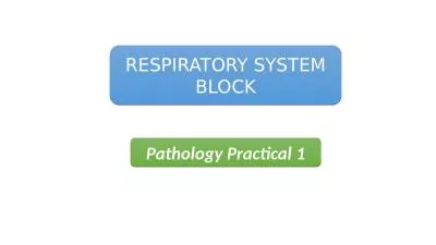 Pathology  Practical 1 RESPIRATORY SYSTEM