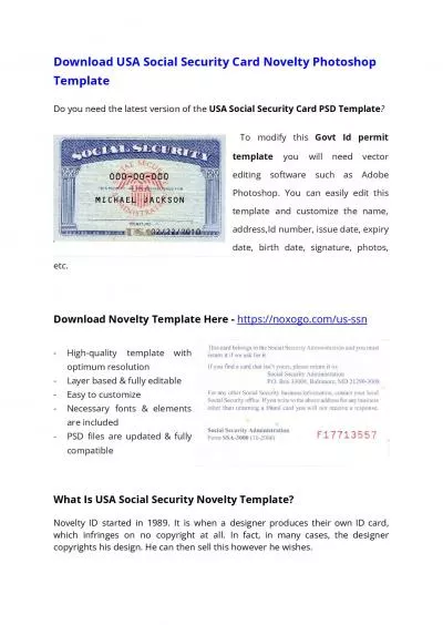 USA Social Security Card PSD Template (SSN) – Download Photoshop File