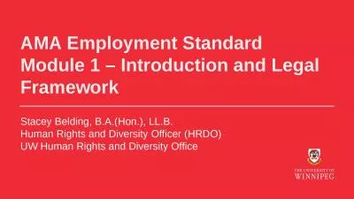 AMA Employment Standard Module 1 – Introduction and Legal Framework