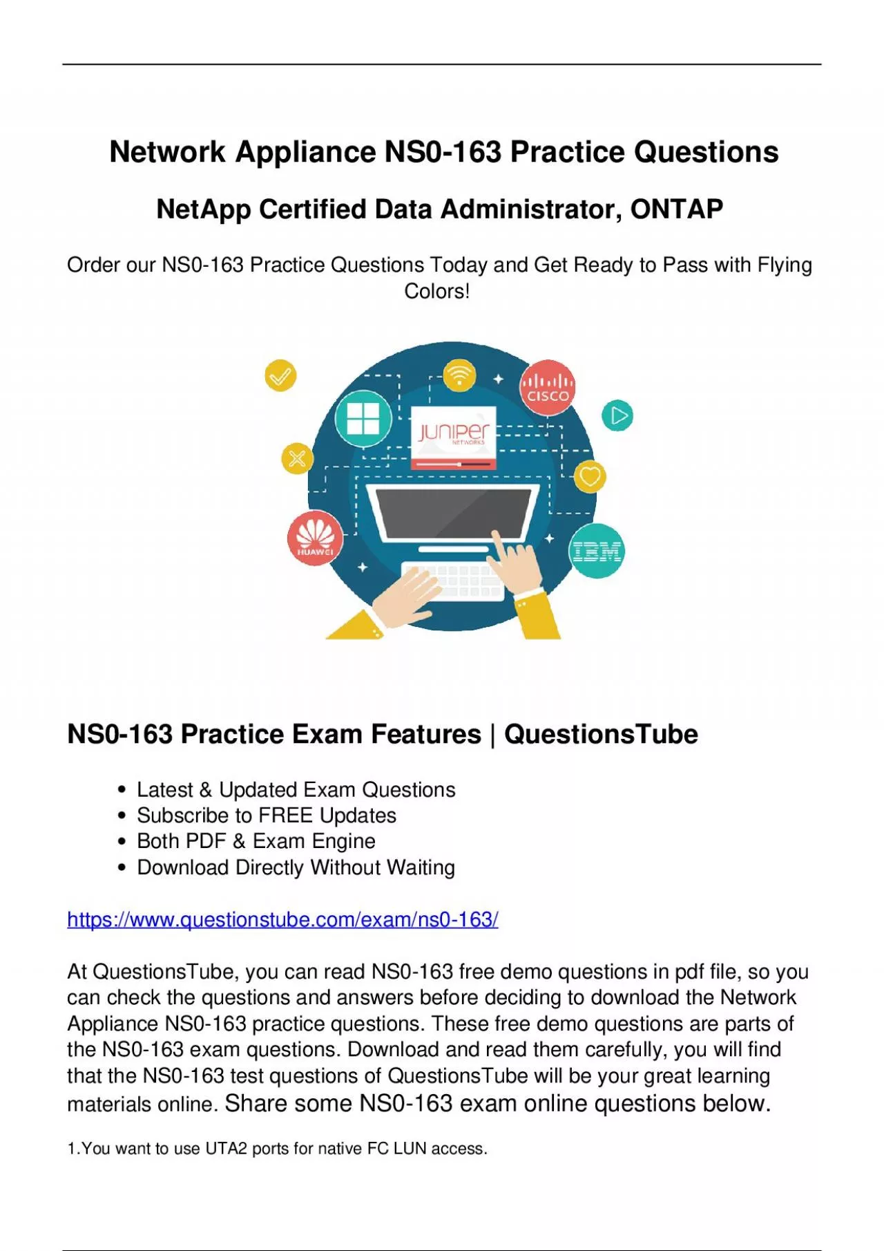 PDF-Most Updated Network Appliance NS0-163 Practice Questions - Ensure Your Success