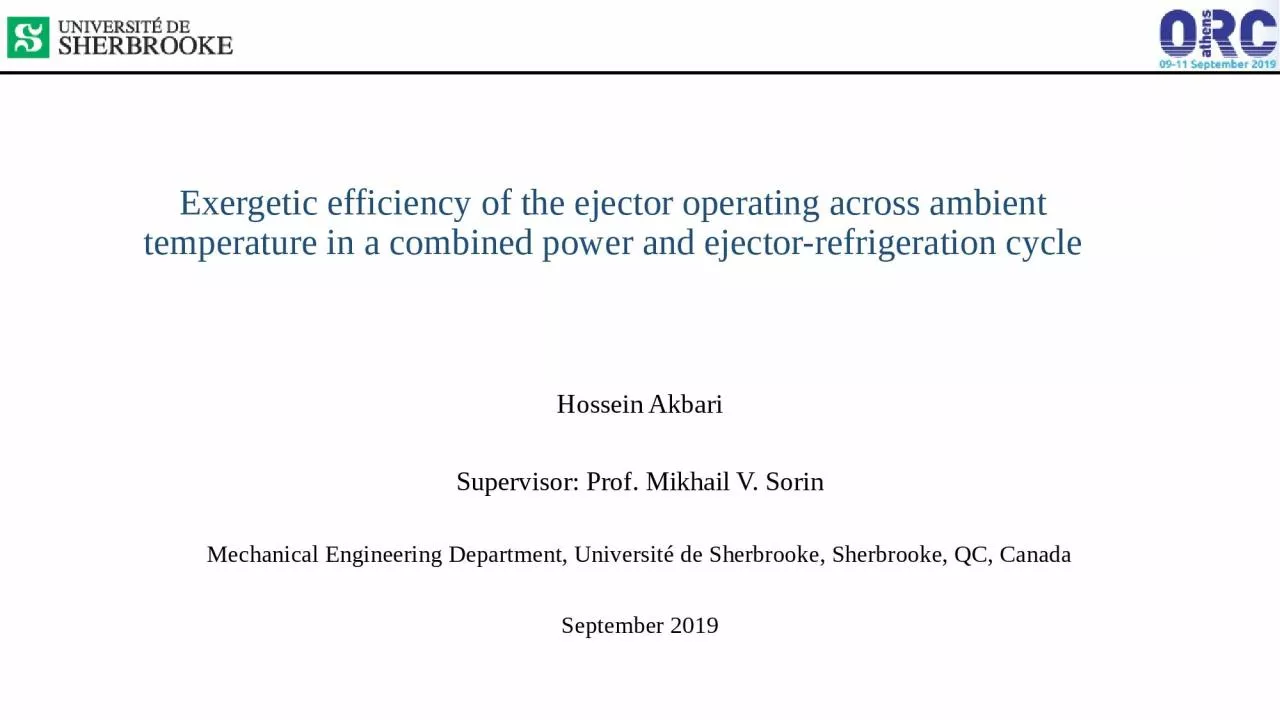 PPT-Exergetic efficiency of the ejector operating across ambient temperature in a combined