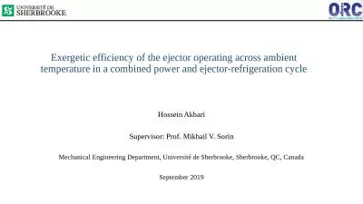 Exergetic efficiency of the ejector operating across ambient temperature in a combined power and ej