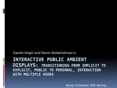 Interactive Public Ambient Displays: