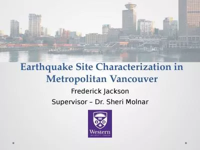 Earthquake Site Characterization in Metropolitan Vancouver