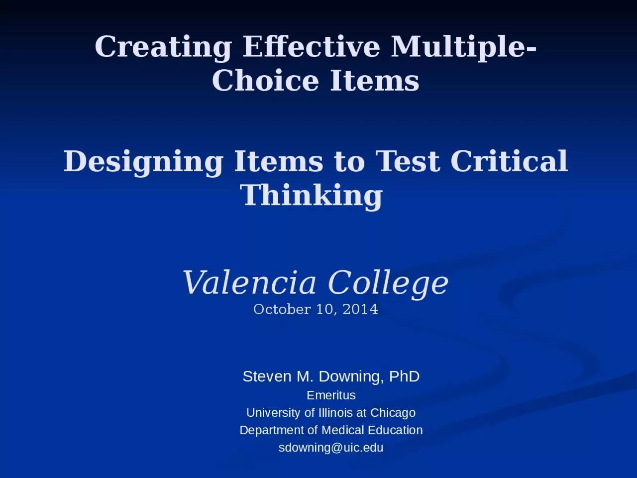 PPT-Creating Effective Multiple-Choice