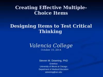 Creating Effective Multiple-Choice