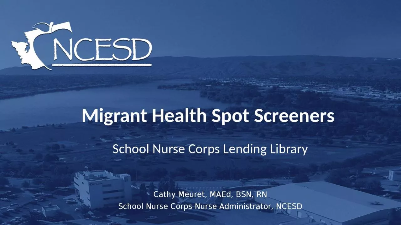 PPT-Migrant Health Spot Screeners