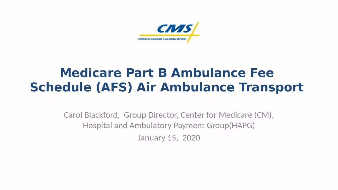 PPT-Medicare Part B Ambulance Fee