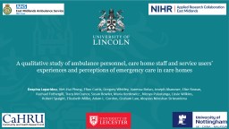 A qualitative study of ambulance personnel, care home staff and service users’ experiences