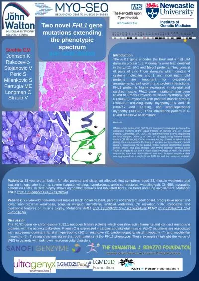 Two   novel  FHL1  gene mutations extending the phenotypic