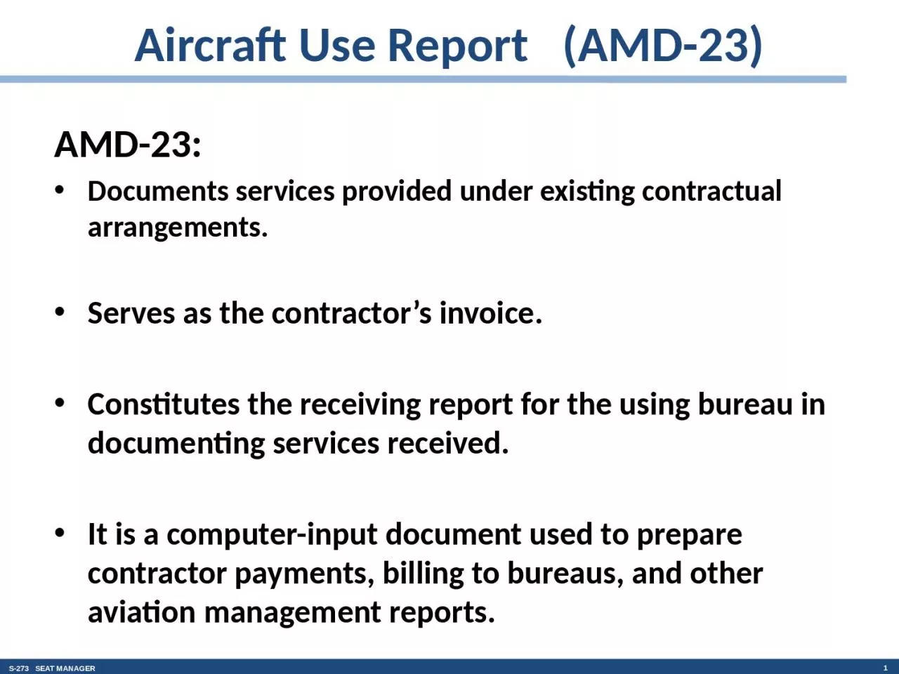 AMD-23: Documents services provided under existing contractual arrangements.