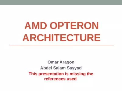 AMD OPTERON ARCHITECTURE