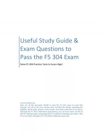 Useful Study Guide & Exam Questions to Pass the F5 304 Exam 