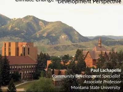 Climate Change in Montana: A Community Development Perspective