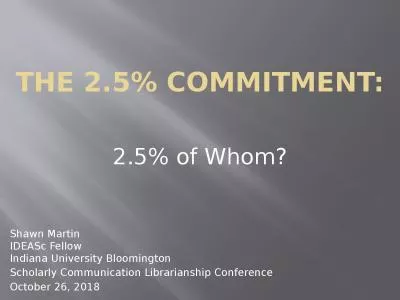 The 2.5% Commitment: 2.5% of Whom?