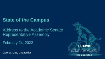 State of the Campus  Address to the Academic Senate Representative Assembly