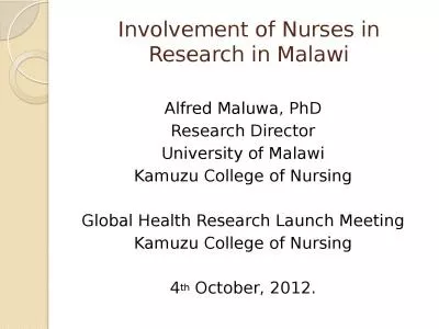 Involvement of Nurses in Research in Malawi