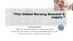 “The Global Nursing Demand & supply “