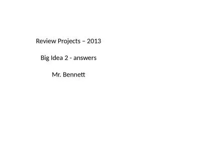 Review Projects – 2013