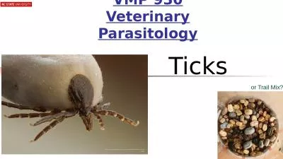 Ticks VMP 930 Veterinary Parasitology