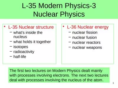 L-35 Modern Physics-3 Nuclear Physics