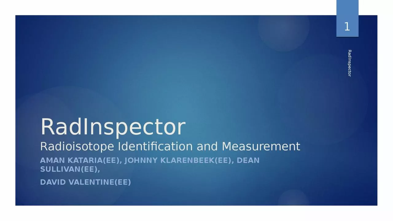 PPT-RadInspector Radioisotope Identification and Measurement