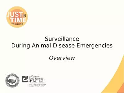 Surveillance During Animal Disease Emergencies