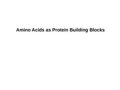 Amino Acids as Protein Building Blocks