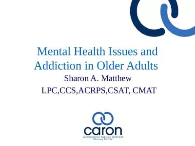 Mental Health Issues and Addiction in Older Adults