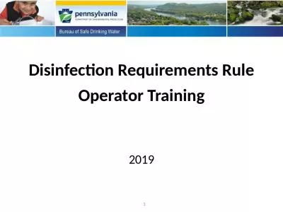 1 2019 Disinfection Requirements Rule