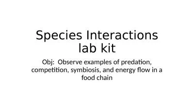 Species Interactions lab kit