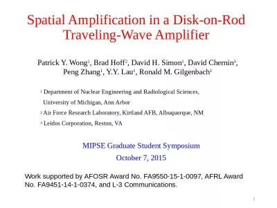 Spatial Amplification in a Disk-on-Rod Traveling-Wave Amplifier