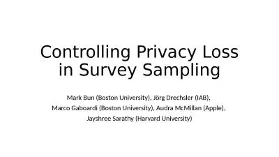 Controlling Privacy Loss in Survey Sampling