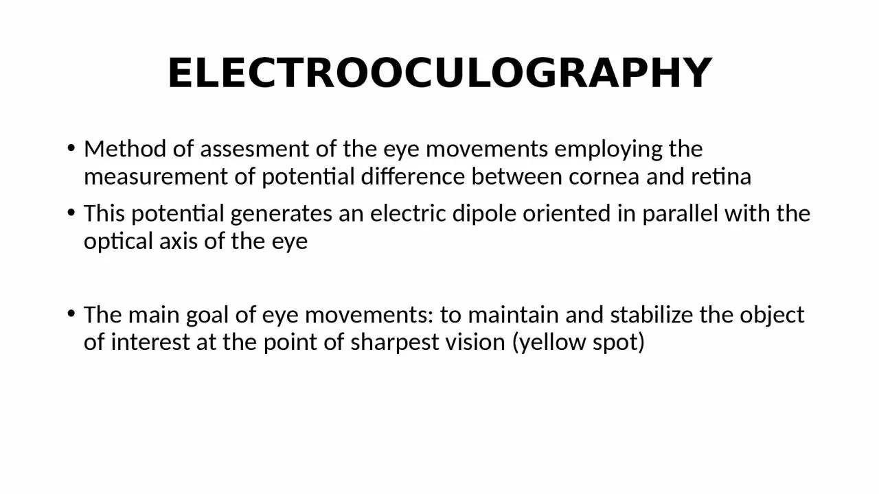 PPT-ELECTROOCULOGRAPHY Method