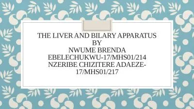 THE LIVER AND BILARY APPARATUS