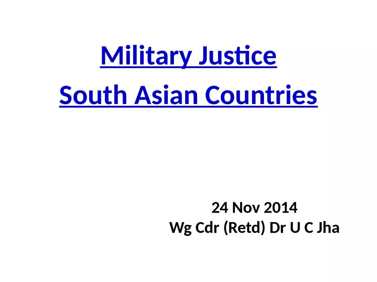 PPT-Military Justice South Asian Countries