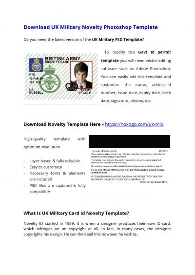 UK Military ID PSD Template – Download Photoshop File