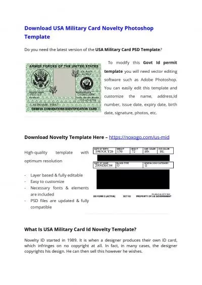 USA Military ID PSD Template – Download Photoshop File