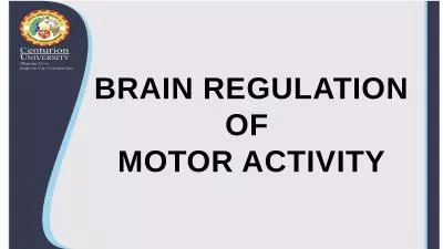 BRAIN REGULATION OF  MOTOR ACTIVITY