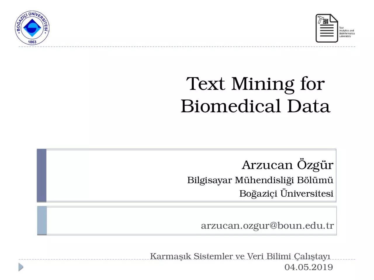 PPT-Text Mining for Biomedical Data