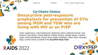 Doxycycline post-exposure pro